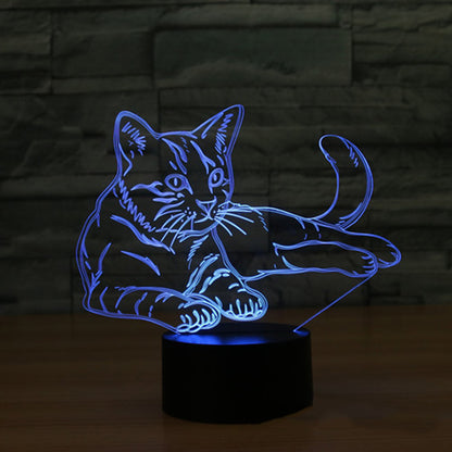 3D LED Cat Night Light Lamp, 7-Color Acrylic Design by HitMyNeed
