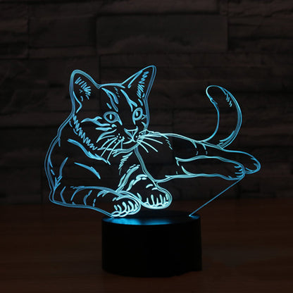 3D LED Cat Night Light Lamp, 7-Color Acrylic Design by HitMyNeed