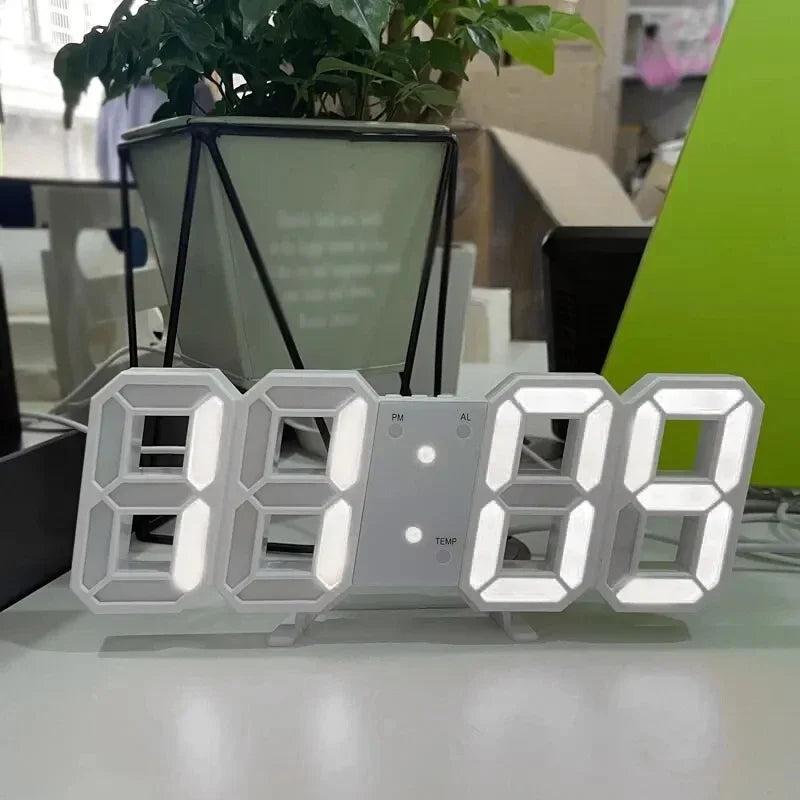 3D LED Digital Wall Clock with Date, Temp & Alarm by HitMyNeed