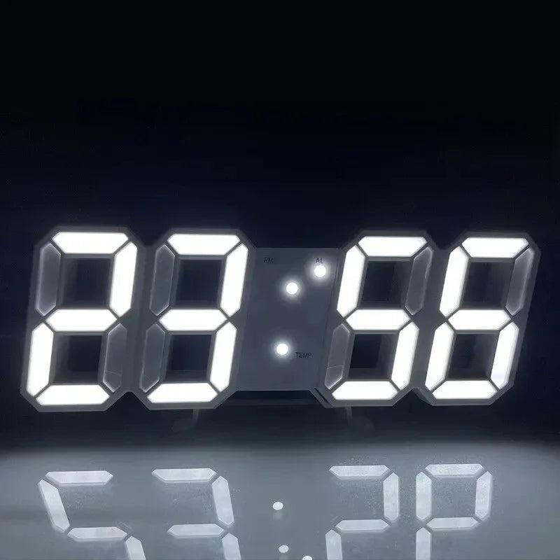 3D LED Digital Wall Clock with Date, Temp & Alarm by HitMyNeed