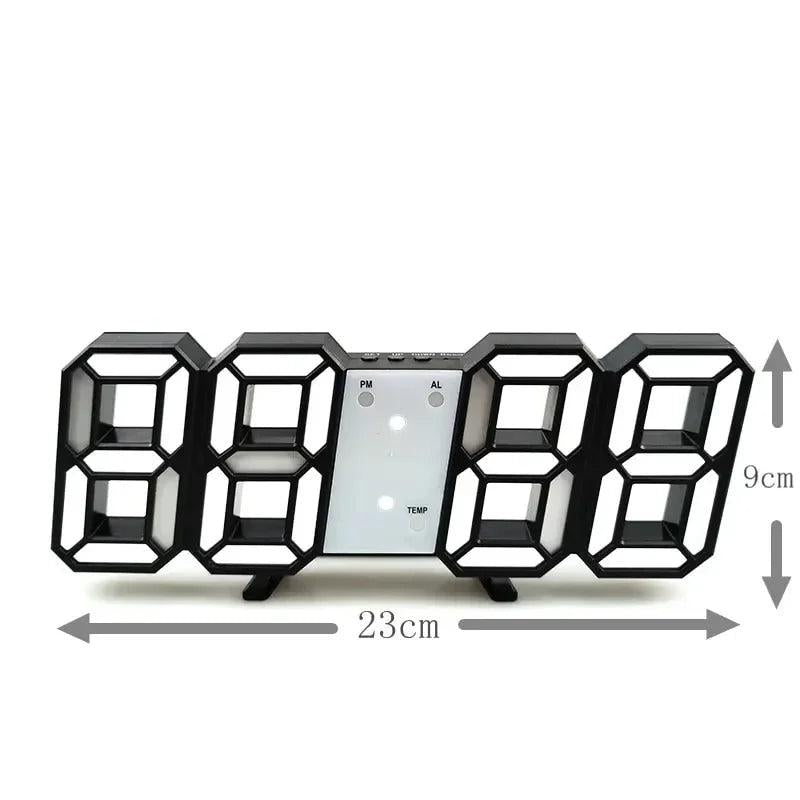 3D LED Digital Wall Clock with Date, Temp & Alarm by HitMyNeed