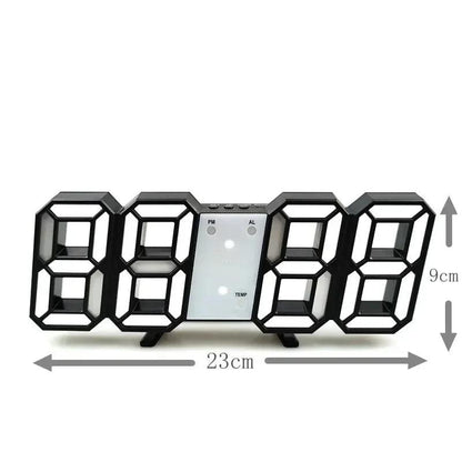 3D LED Digital Wall Clock with Date, Temp & Alarm by HitMyNeed