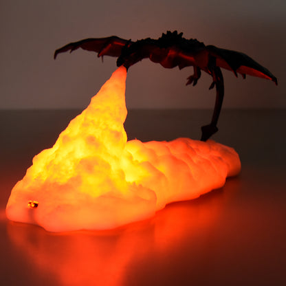 3D LED Fire & Ice Dragon Rechargeable Desk Lamp by HitMyNeed