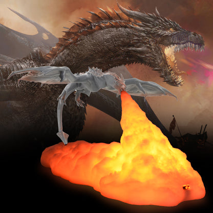 3D LED Fire & Ice Dragon Rechargeable Desk Lamp by HitMyNeed