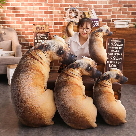 3D Lifelike Bendable Dog Head Throw Pillow Cushion 20cm by HitMyNeed