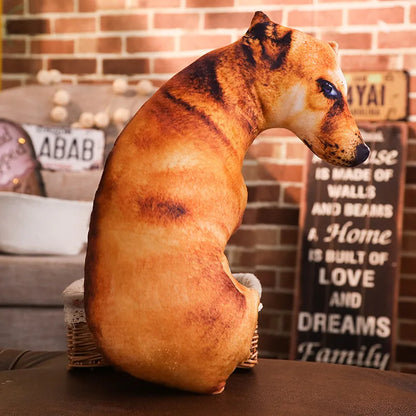 3D Lifelike Bendable Dog Head Throw Pillow Cushion by HitMyNeed