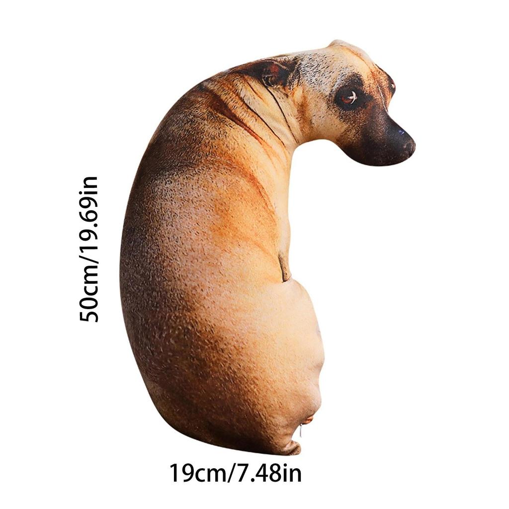 3D Lifelike Bendable Dog Head Throw Pillow Cushion by HitMyNeed