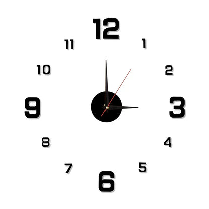 3D Luminous DIY Frameless Acrylic Wall Clock black-not-glowing by HitMyNeed