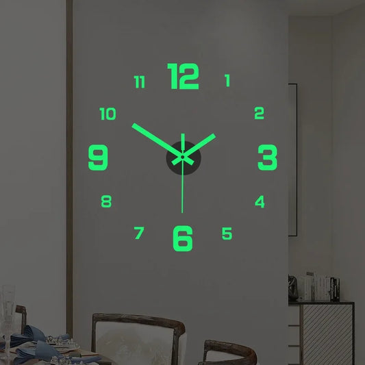3D Luminous DIY Frameless Acrylic Wall Clock luminous-glowing by HitMyNeed