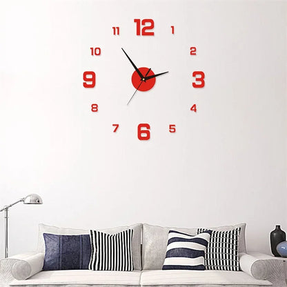 3D Luminous DIY Frameless Acrylic Wall Clock red-not-glowing by HitMyNeed