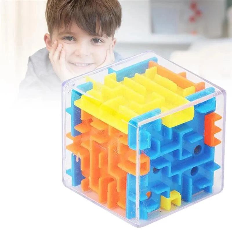 3D Maze Cube Transparent Rolling Ball Puzzle Toy by HitMyNeed
