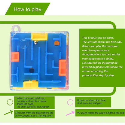 3D Maze Cube Transparent Rolling Ball Puzzle Toy by HitMyNeed