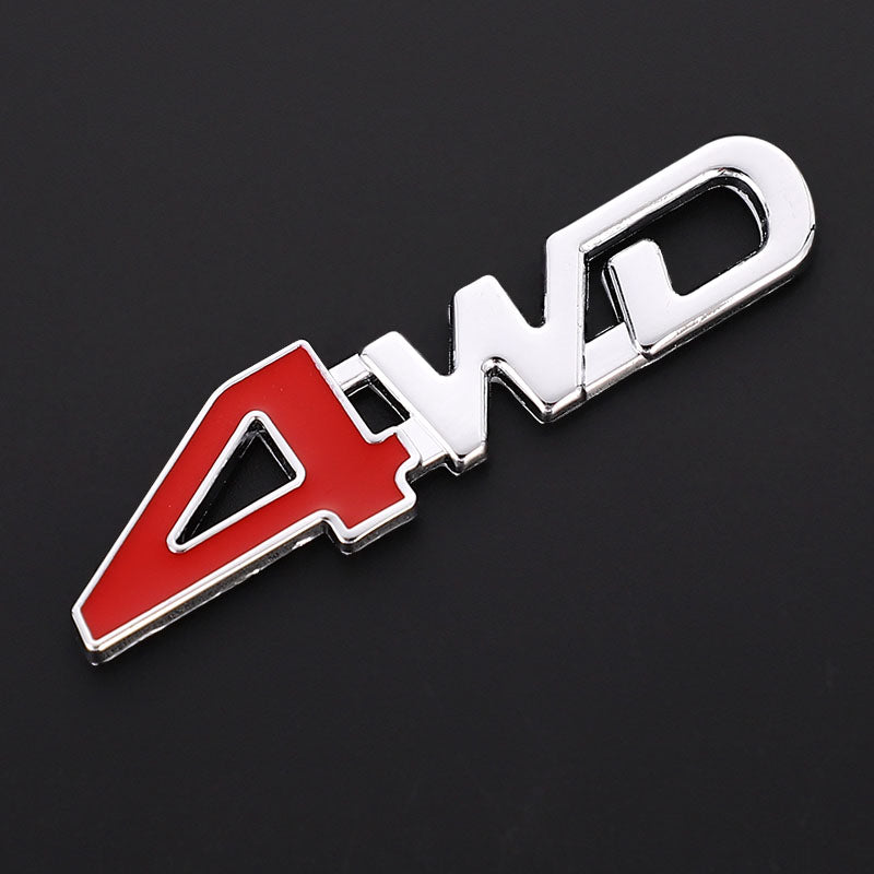 3D Metal 4WD 4X4 Car Emblem Badge Sticker 4wd-sliver by HitMyNeed