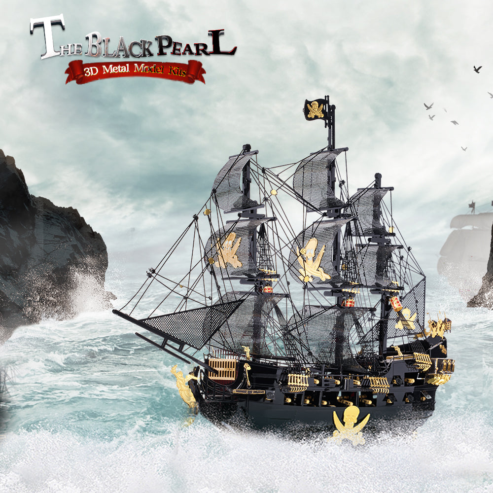 3D Metal Black Pearl Ship Model Puzzle for Adults by HitMyNeed