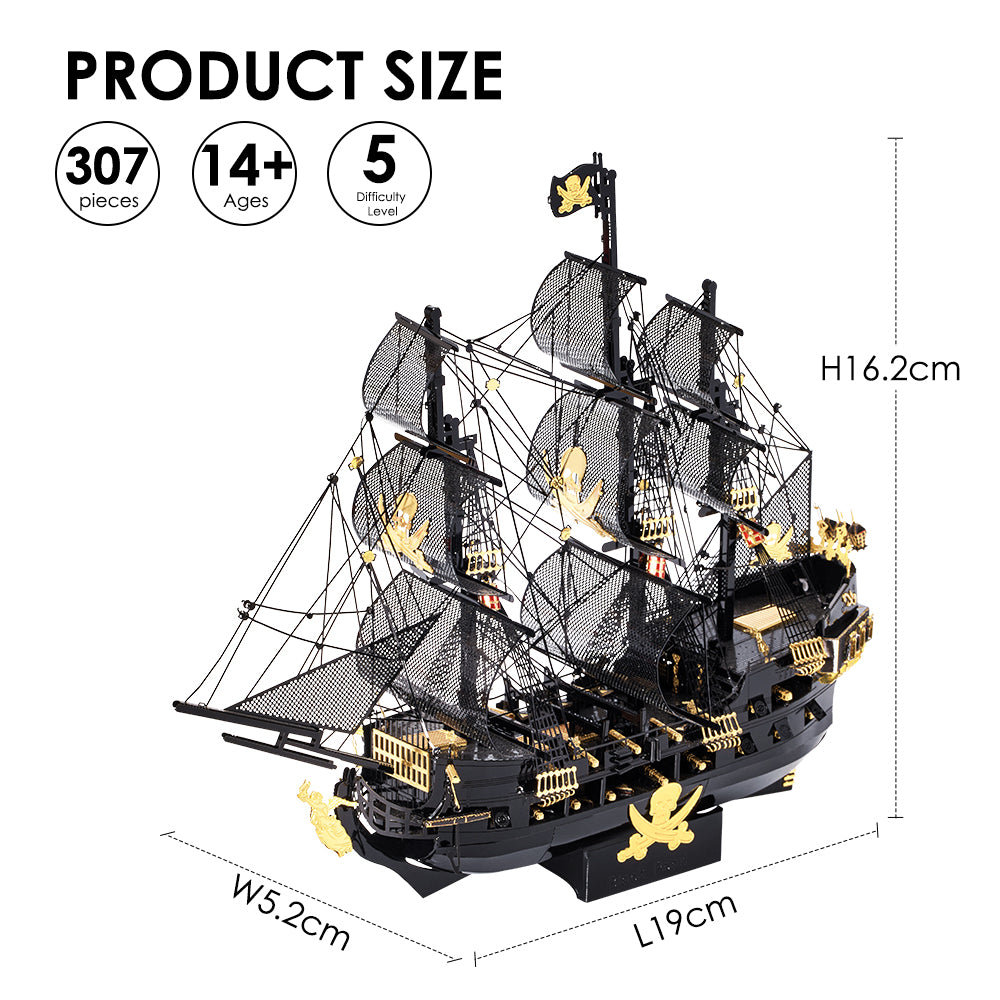 3D Metal Black Pearl Ship Model Puzzle for Adults by HitMyNeed