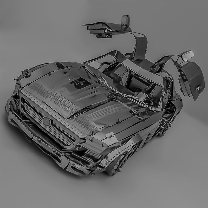 3D Metal Butterfly Wing Sports Car Model Kit by HitMyNeed