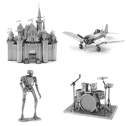 3D Metal Castle & Fighter DIY Model Puzzle Kit by HitMyNeed