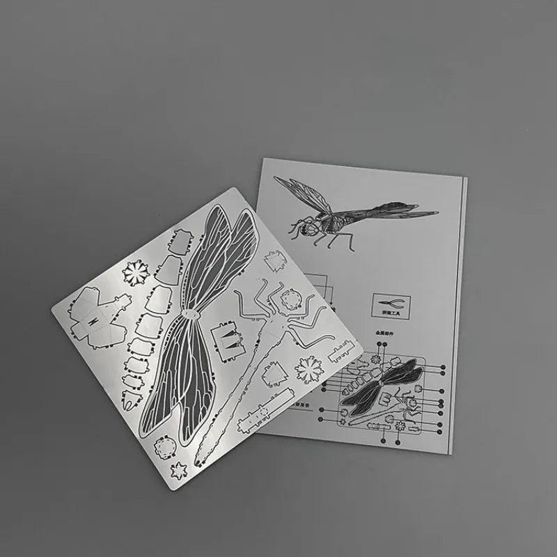 3D Metal Dragonfly Puzzle DIY Model Kit for Adults by HitMyNeed
