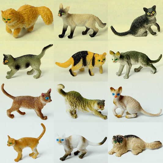 3D Miniature Cat Figurines Set of 12 by HitMyNeed