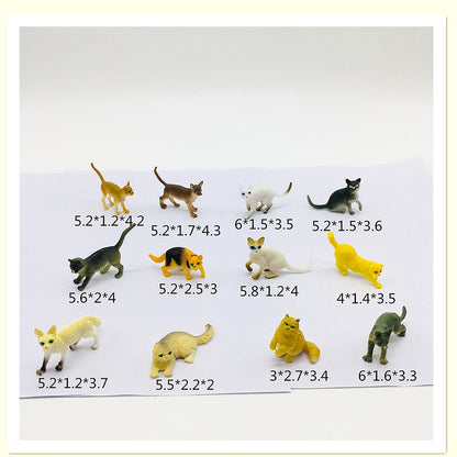 3D Miniature Cat Figurines Set of 12 by HitMyNeed