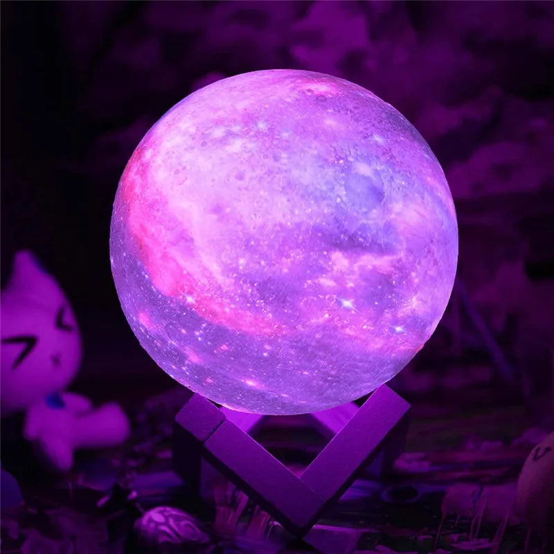 3D Moon Lamp 16-Color Rechargeable Night Light by HitMyNeed
