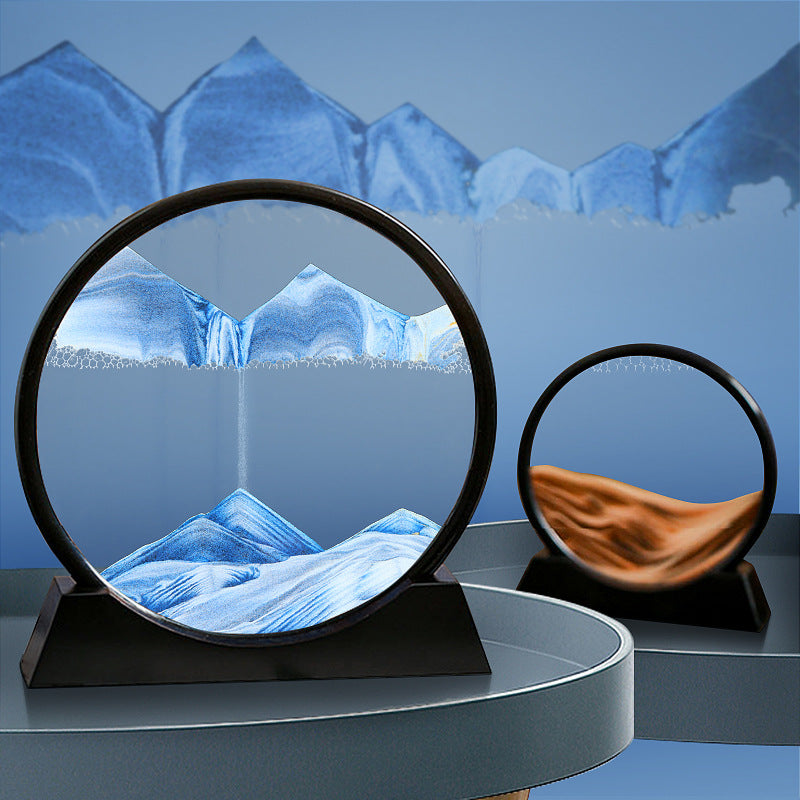 3D Moving Sand Art Round Glass Deep Sea Decor by HitMyNeed