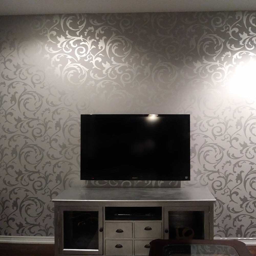 3D Non-Woven Wallpaper with Luxurious Pattern, Grey by HitMyNeed