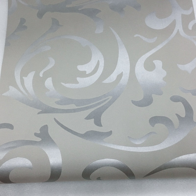 3D Non-Woven Wallpaper with Luxurious Pattern, Grey by HitMyNeed