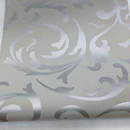 3D Non-Woven Wallpaper with Luxurious Pattern, Grey by HitMyNeed