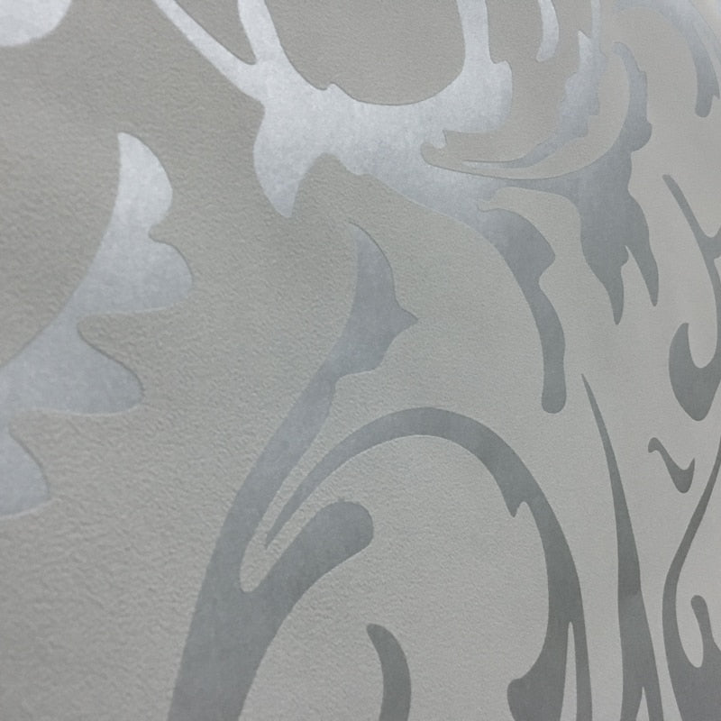 3D Non-Woven Wallpaper with Luxurious Pattern, Grey by HitMyNeed