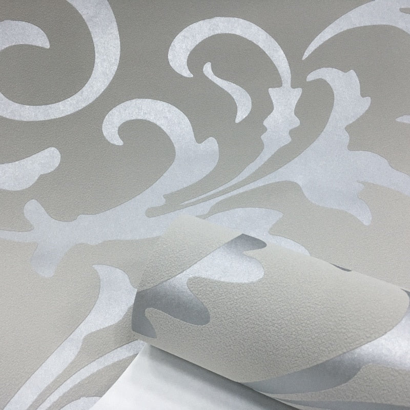 3D Non-Woven Wallpaper with Luxurious Pattern, Grey by HitMyNeed