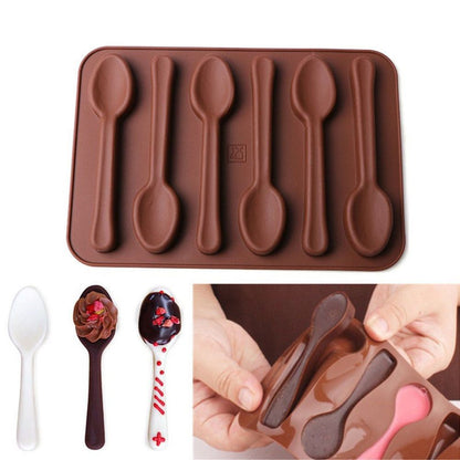 3D Oven Safe Silicone Spoon Mold, 6 Cavities by HitMyNeed