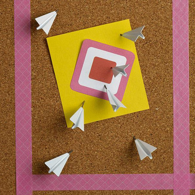3D Paper Airplane Novelty Push Pins (Set of 6) by HitMyNeed
