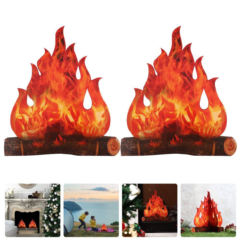 3D Paper Pop-Up Fake Campfire Decorations (2pcs) by HitMyNeed