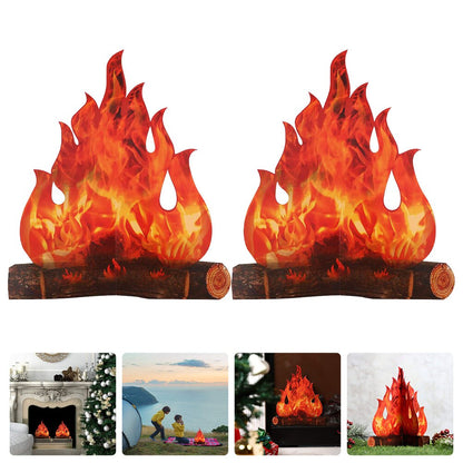 3D Paper Pop-Up Fake Campfire Decorations (2pcs) by HitMyNeed
