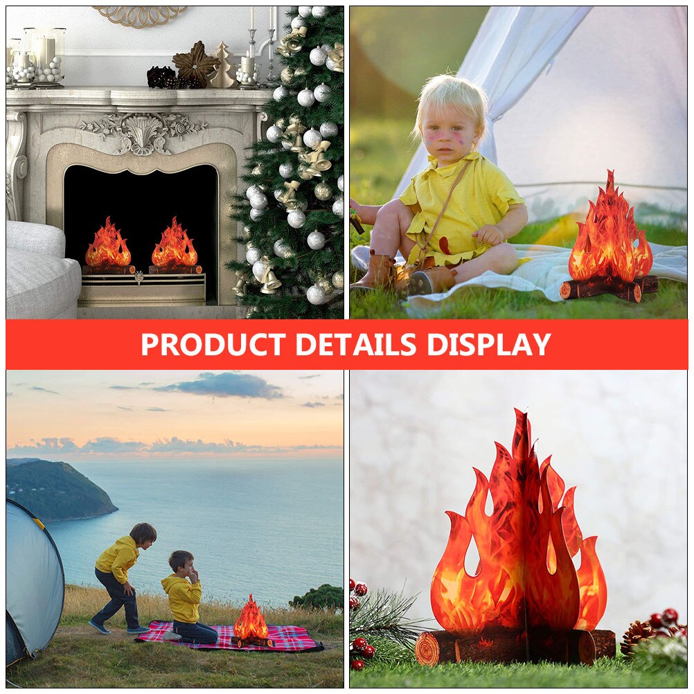3D Paper Pop-Up Fake Campfire Decorations (2pcs) by HitMyNeed
