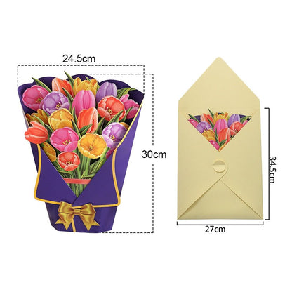 3D Pop Up Flower Bouquet Greeting Card by HitMyNeed