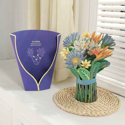 3D Pop Up Flower Bouquet Greeting Card by HitMyNeed