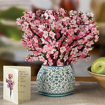 3D Pop Up Flower Bouquet Greeting Card pink-sakura by HitMyNeed