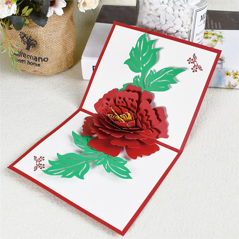 3D Pop Up Flower Greeting Card by HitMyNeed