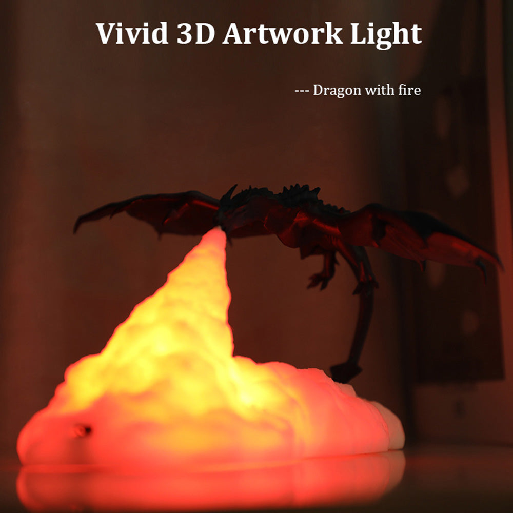 3D Printed LED Dragon Fire & Ice Night Light by HitMyNeed
