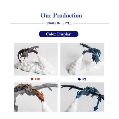 3D Printed LED Dragon Fire & Ice Night Light by HitMyNeed