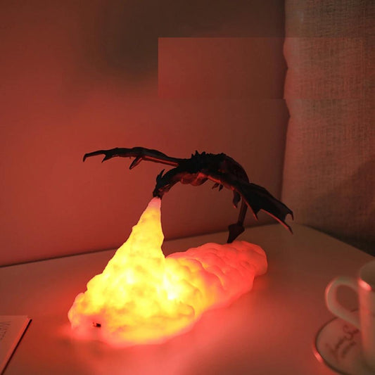 3D Printed LED Dragon Fire & Ice Night Light fire-dragon by HitMyNeed