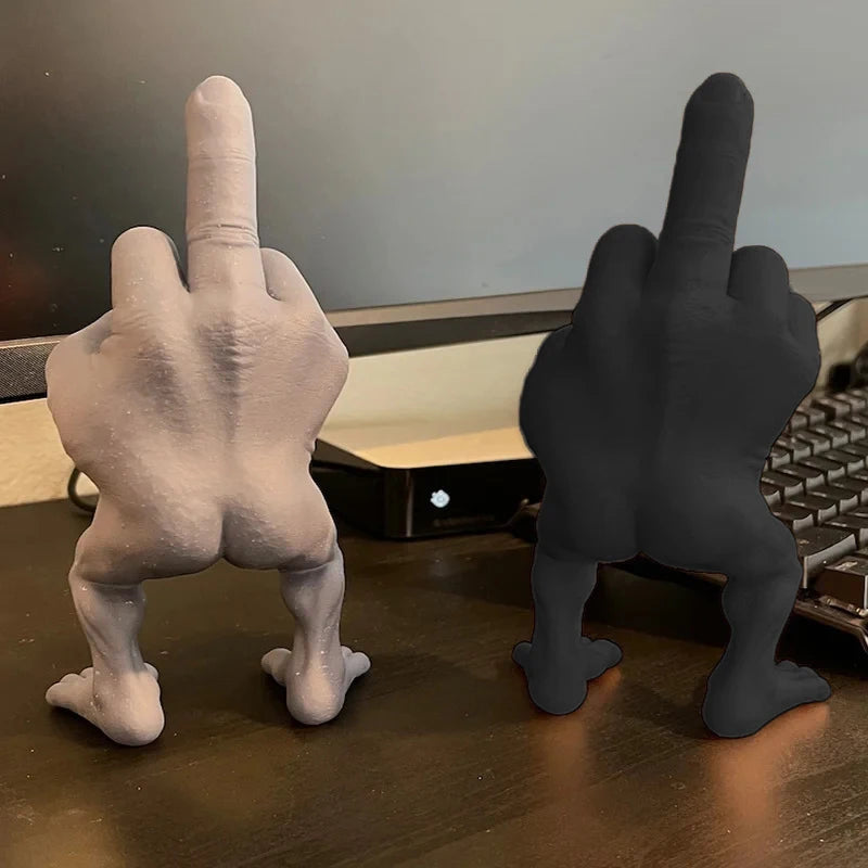 3D Printed Middle Finger Desk Ornament with Legs by HitMyNeed