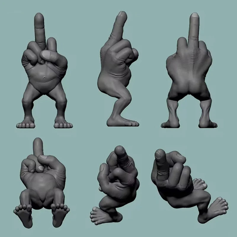 3D Printed Middle Finger Desk Ornament with Legs by HitMyNeed