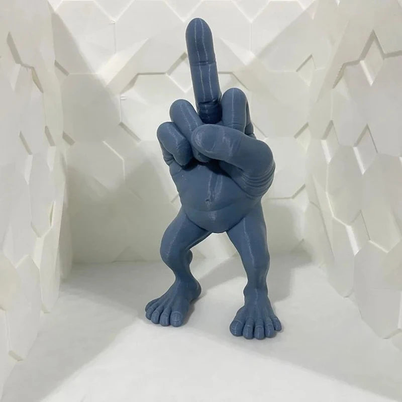 3D Printed Middle Finger Desk Ornament with Legs blue 7-5x3-5x3cm by HitMyNeed