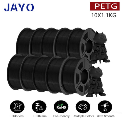 3D Printer Filament 10-Roll Mixed PLA & PETG Pack petg-10bk by HitMyNeed