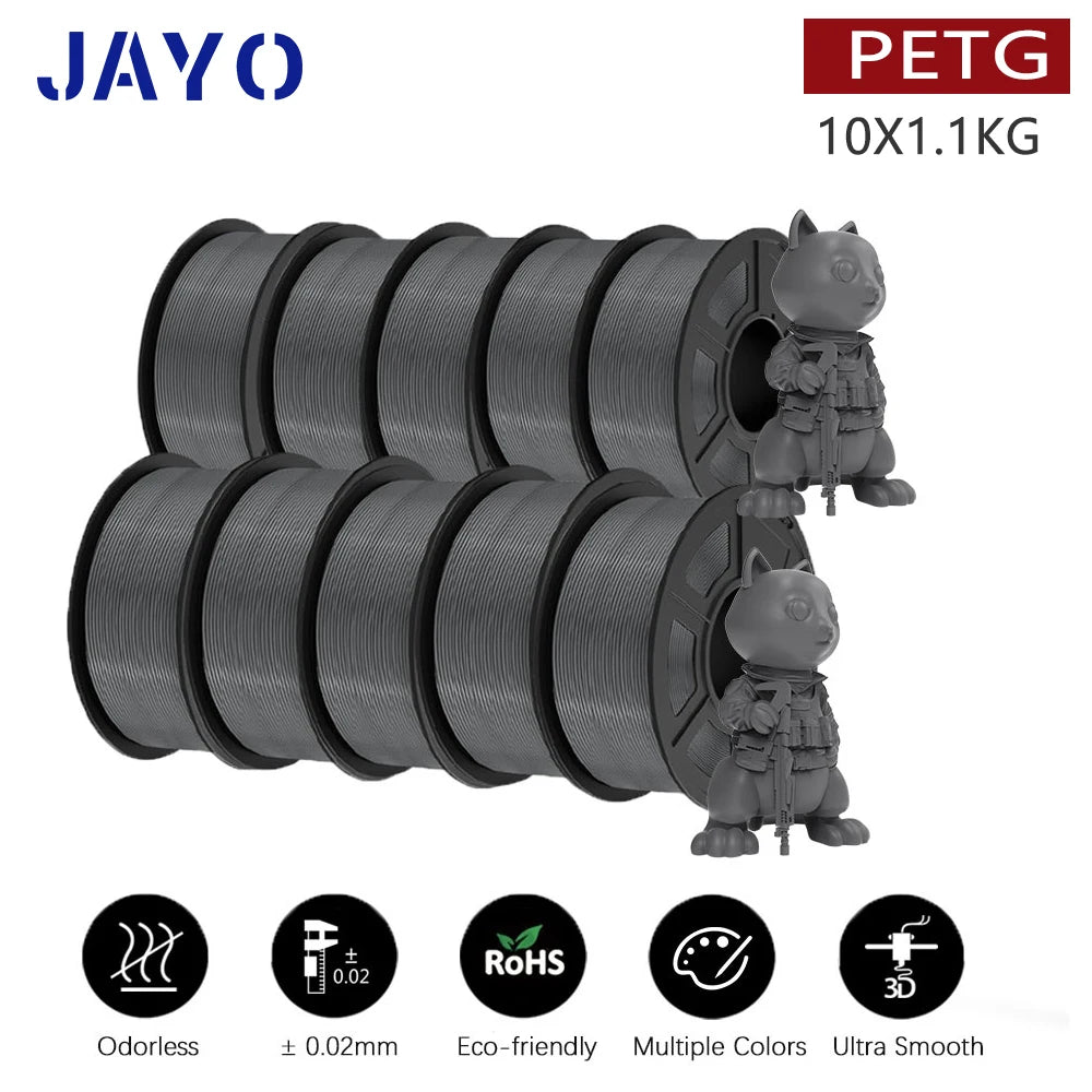 3D Printer Filament 10-Roll Mixed PLA & PETG Pack petg-10gy by HitMyNeed