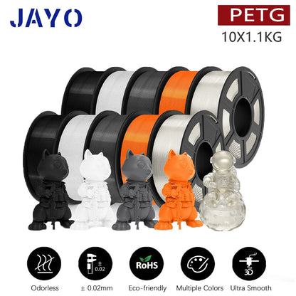 3D Printer Filament 10-Roll Mixed PLA & PETG Pack petg-2bk2wt2gy2or2tp by HitMyNeed