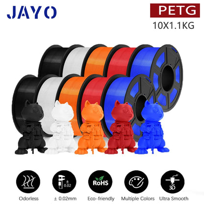 3D Printer Filament 10-Roll Mixed PLA & PETG Pack petg-2bk2wt2or2rd2bl by HitMyNeed